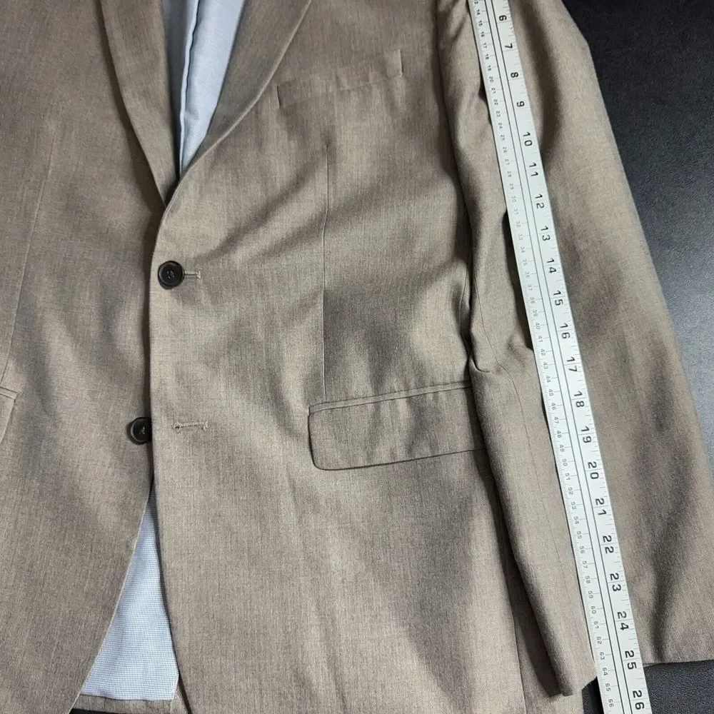 Banana Republic‎ Blazer Mens 44R Slim Fit Brown Herringbone Wool